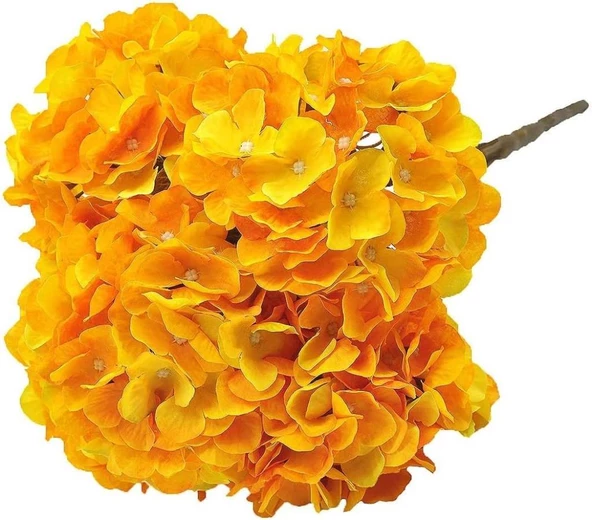 Nettenevime Yapay Çiçek Ortanca Çiçeği Demeti 43 cm Sarı Turuncu - 7