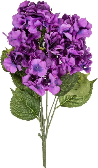 Nettenevime Yapay Çiçek Ortanca Çiçeği Demeti 43 cm Mor Koyu - Resim 2