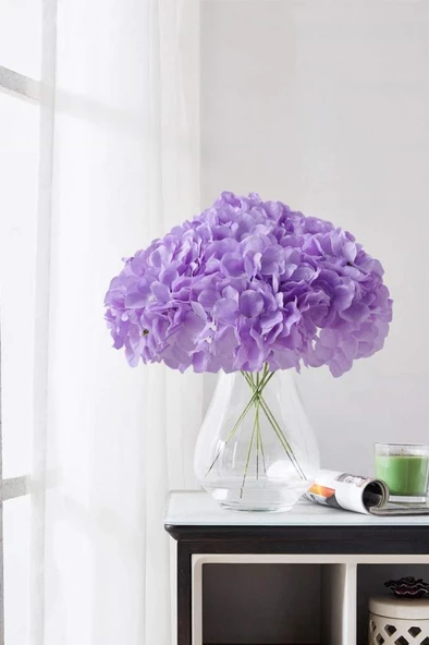 Yapay Çiçek Ortanca Çiçeği Demeti 43 cm Açık Lila - 2