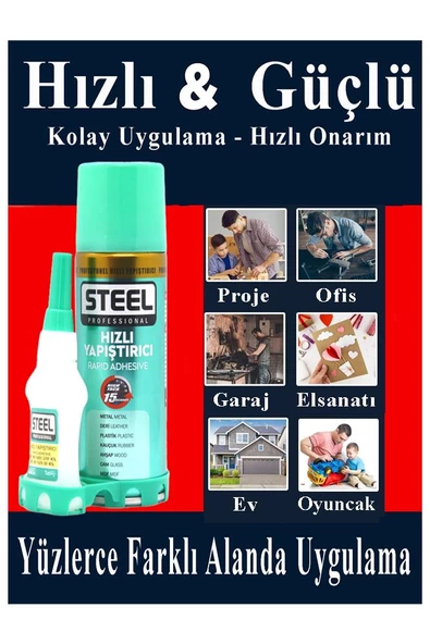 Hızlı Yapıştırıcı Spreyli 200 ml 2 Adet Activatör Spreyli Mdf Japon Yapıştırıcı Seti Genel Amaçlı Profesyonel Hızlı Yapıştırıcı - 2