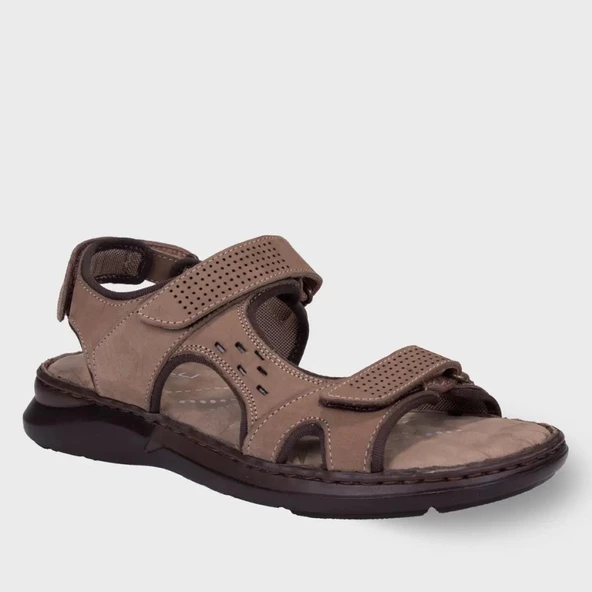 FORELLİ BRUCE OROPEDİK CIRTLI NUBUK DERİ ERKEK SANDALET - 7