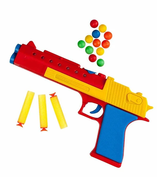 Top Atan Sünger Atan Çocuk Tabanca (12 Top, 3 Sünger, 1 Silah) - 4