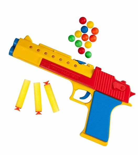 Top Atan Sünger Atan Çocuk Tabanca (12 Top, 3 Sünger, 1 Silah) - 3
