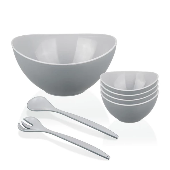 Mithra Life 7 Parça Gri Servis Sunum Salata Hazırlık Seti MIT1091 - 2