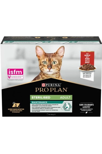 Purina Purina Pro Plan Kedi Yaş Mama Sığır Pouch Kısır Sterilised 10x85Gr