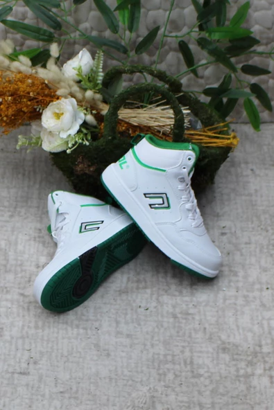 Fort Cool Adel Beyaz Yeşil Boğazlı Kaymaz Taban Rahat Çocuk Ayakkabı - 2