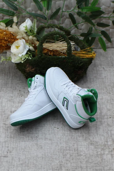 Fort Cool Adel Beyaz Yeşil Boğazlı Kaymaz Taban Rahat Çocuk Ayakkabı - 3