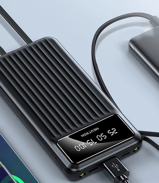 Neutron Kablolu Dijital Göstergeli 10.000 Mah El Feneri Özellikli Powerbank - Resim 2