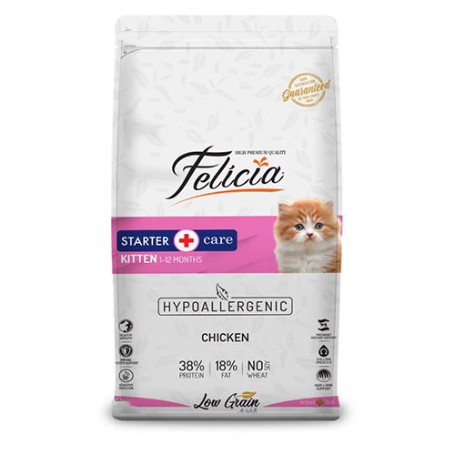 Felicia Hypoallergenic Tavuklu ve Hamsili Düşük Tahıllı Yavru Kedi Maması 12 Kg