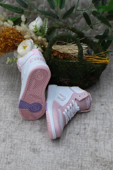 Fort Cool Adel Pudra Beyaz Boğazlı Kaymaz Taban Rahat Çocuk Ayakkabı - Resim 4