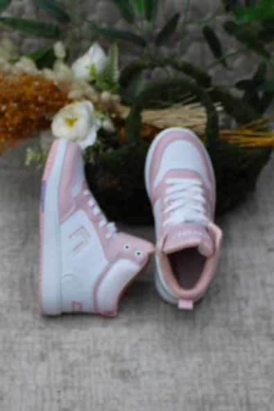 Fort Cool Adel Pudra Beyaz Boğazlı Kaymaz Taban Rahat Çocuk Ayakkabı - Resim 3