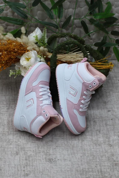 Fort Cool Adel Pudra Beyaz Boğazlı Kaymaz Taban Rahat Çocuk Ayakkabı - Resim 2