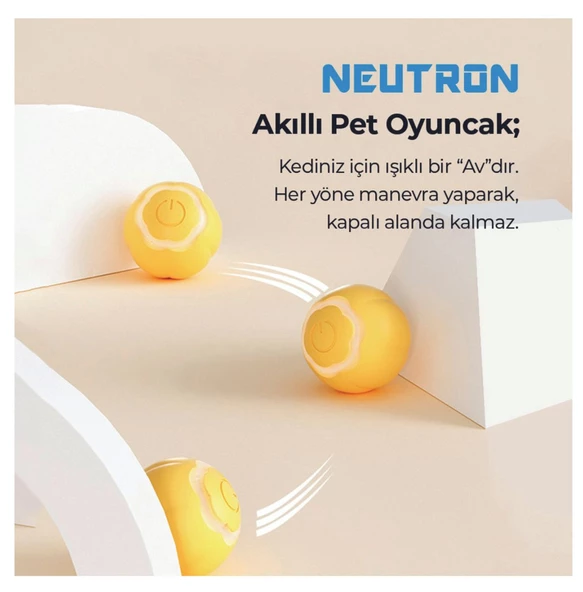 Neutron Akıllı Kendinden Hareketli Interaktif Kedi Köpek Topu - 6