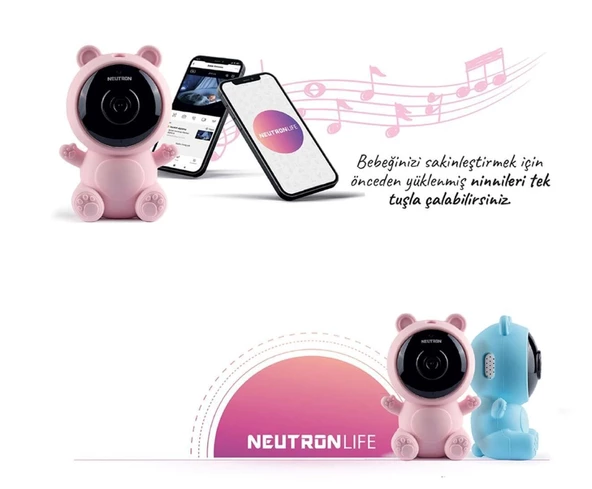Neutron Ninni Söyleyen Gece Görüşlü Wifi Mavi Bebek Izleme Kamerası - 2