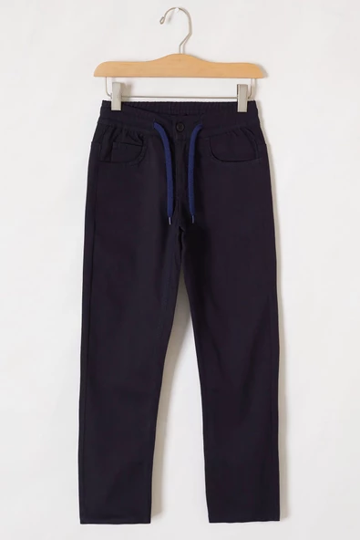 Lacivert Beli Lastikli Basic Çocuk Okul Pantolon 19169