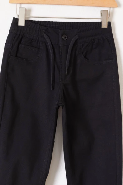 Siyah Beli Lastikli Basic Kız Çocuk Okul Pantolon 19199 - 5