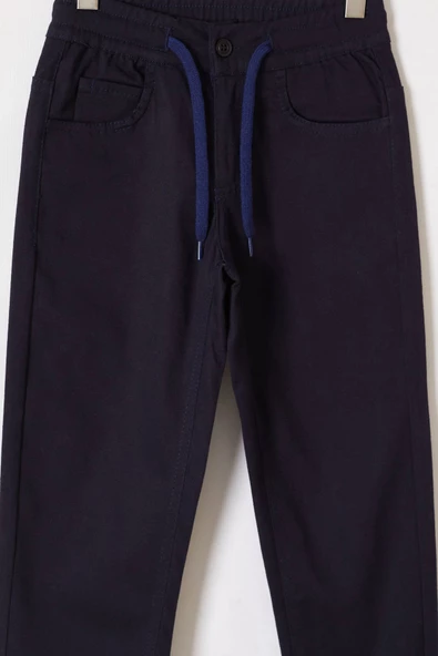 Lacivert Beli Lastikli Basic Çocuk Okul Pantolon 19169 - 2