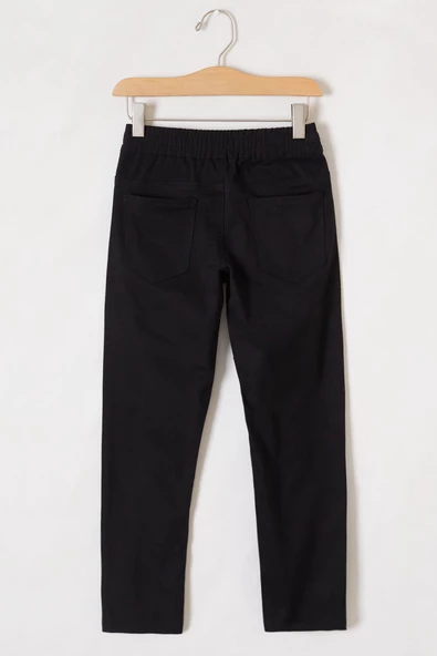 Siyah Beli Lastikli Basic Çocuk Okul Pantolon 19167 - 4