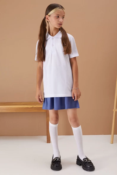 Mavi Lastikli Bel Kız Çocuk Tenis Etek 19136 - 3