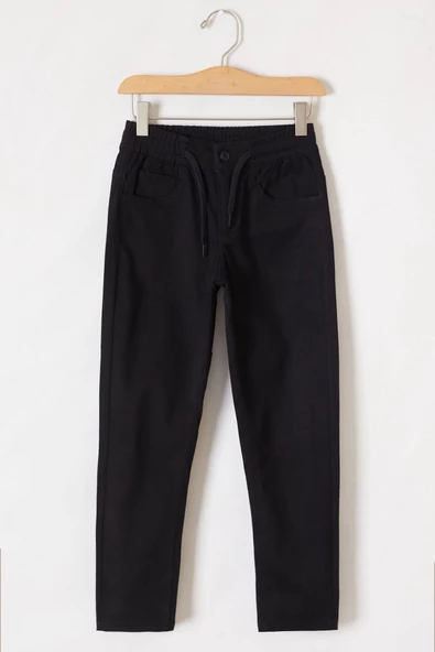 Siyah Beli Lastikli Basic Çocuk Okul Pantolon 19167