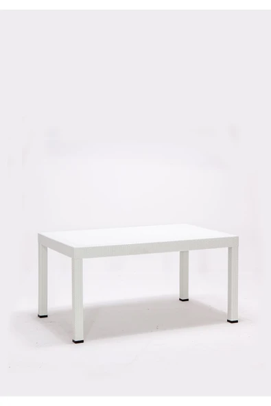 SANDALİE  Rattan Lüx Dikdörtgen Beyaz Masa Takımı Bahçe&balkon - 2
