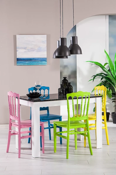 SANDALİE Mirage / Miray Mutfak Masa Takımı 4 Sandalye 1 Masa - Renkli