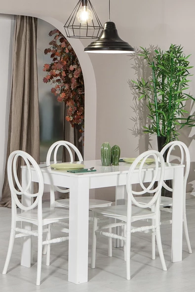 SANDALİE Arda / Phoenix Mutfak Masa Takımı 1 Masa 4 Sandalye - Beyaz