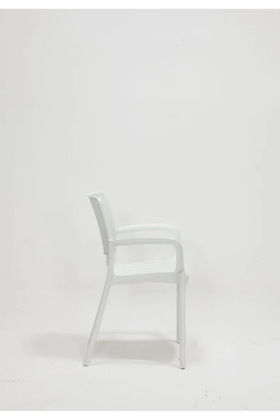 SANDALİE Rattan Lüx Dikdörtgen Beyaz Masa Takımı Bahçe&balkon - 5