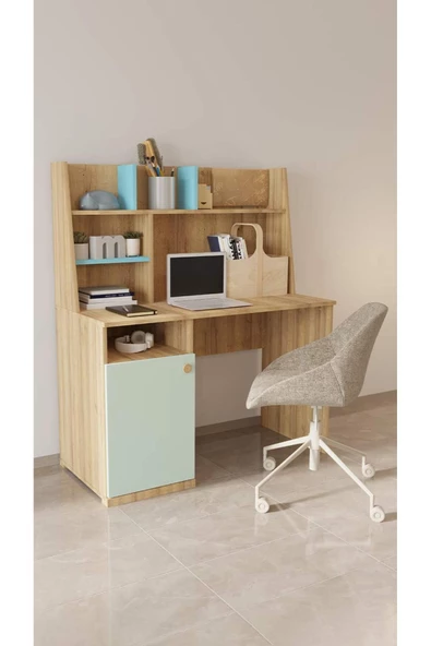 SANDALİE  Hera Loft 120x55 Cm Çalışma Masası Bilgisayar Masası Ofis Ders Yemek Masası - Atlantik Çam