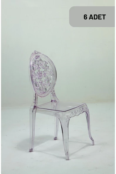SANDALİE 6 Adet / Mutfak&Salon&Bahçe Tolina Sandalye - Şeffaf
