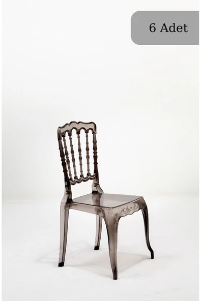SANDALİE  6 Adet / Mutfak&Salon&Bahçe Dante Sandalye - Füme