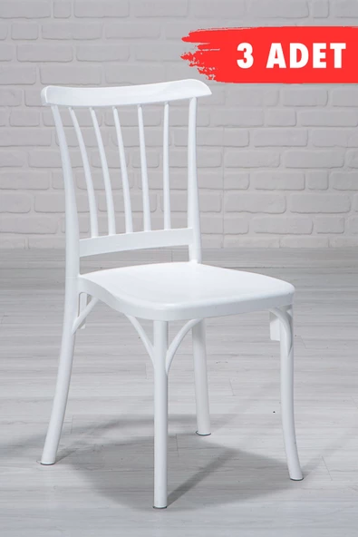 SANDALİE 3 Adet / Mutfak&Salon&Bahçe Violet Beyaz Sandalye