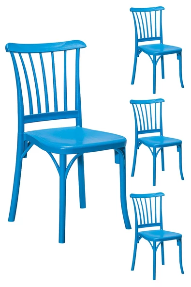 SANDALİE 4 Adet Violet Mavi Sandalye / Balkon-bahçe-mutfak