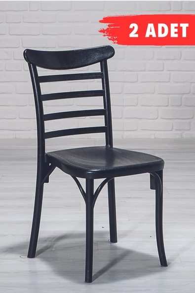 SANDALİE 2 Adet / Mutfak&Salon&Bahçe Efes Siyah Sandalye