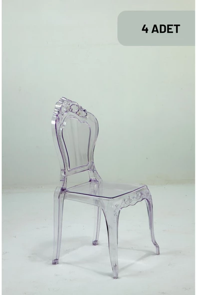 SANDALİE 4 Adet / Mutfak&Salon&Bahçe Milda Sandalye - Şeffaf