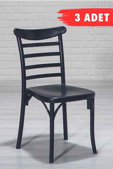 SANDALİE 3 Adet / Mutfak&Salon&Bahçe Efes Siyah Sandalye
