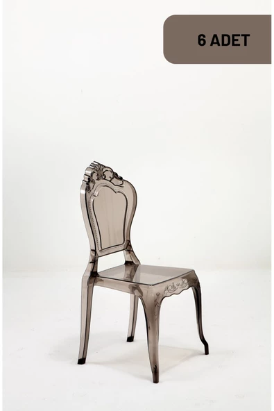SANDALİE 6 Adet / Mutfak&Salon&Bahçe Milda Sandalye - Füme