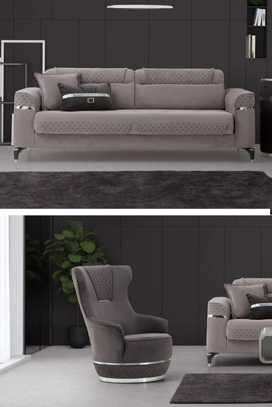 SANDALİE Veyron 3+1 Salon&oturma Odası Koltuk Takımı - Antrasit