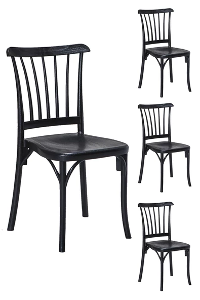 SANDALİE 4 Adet Violet Siyah Sandalye / Balkon-bahçe-mutfak