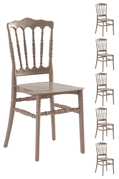 SANDALİE 6 Adet Miray Cappucino Sandalye / Balkon-bahçe-mutfak