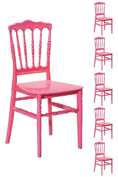 SANDALİE 6 Adet Miray Pembe Sandalye / Balkon-bahçe-mutfak