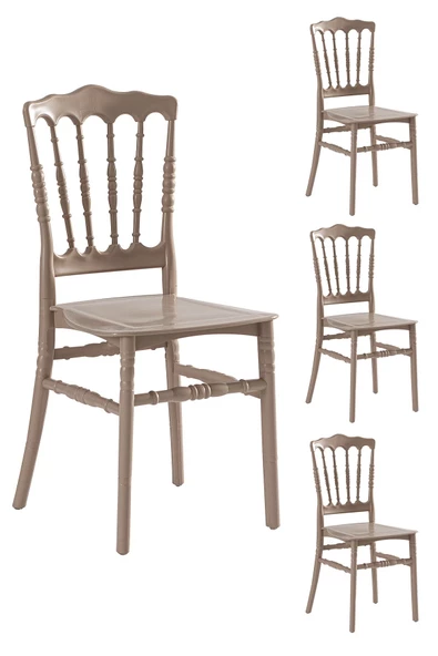 SANDALİE 4 Adet Miray Cappucino Sandalye / Balkon-bahçe-mutfak