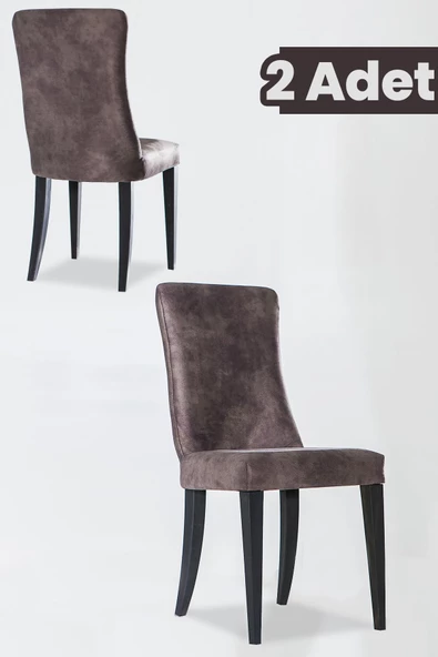 SANDALİE Avrupa 2 Adet Yemek-Mutfak-Salon Sandalyesi / Antrasit