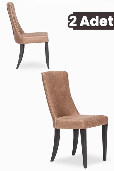 SANDALİE Milano 2 Adet Yemek-Mutfak-Salon Sandalyesi / Kahve
