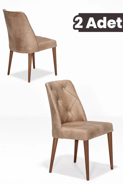 SANDALİE Asur 2 Adet Yemek-Mutfak-Salon Sandalyesi / Bej