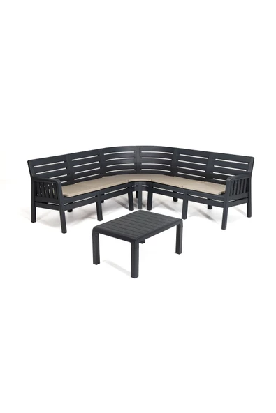 SANDALİE Lara Minderli Köşe Takımı - Antrasit