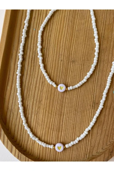 Kalp Renkli Fimo Halhal Bileklik Takı Seti PYTKFMKLYHLHL23 ürün görseli