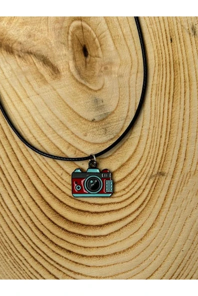 Fotoğraf Makinesi Kolye Unisex Suni Deri İpli Kolye PYTKKOLY0e0150 - Resim 4