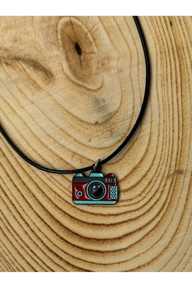 Fotoğraf Makinesi Kolye Unisex Suni Deri İpli Kolye PYTKKOLY0e0150 ürün görseli