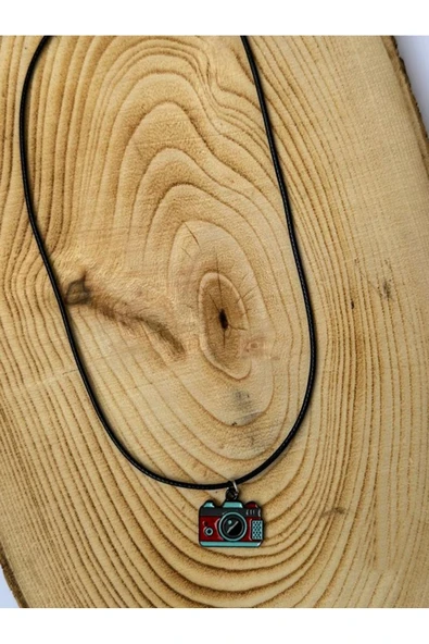 Fotoğraf Makinesi Kolye Unisex Suni Deri İpli Kolye PYTKKOLY0e0150 - Resim 2